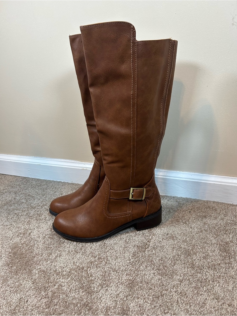 Arizona Jean Company Tall Brown Riding Boots with Side Buckle
